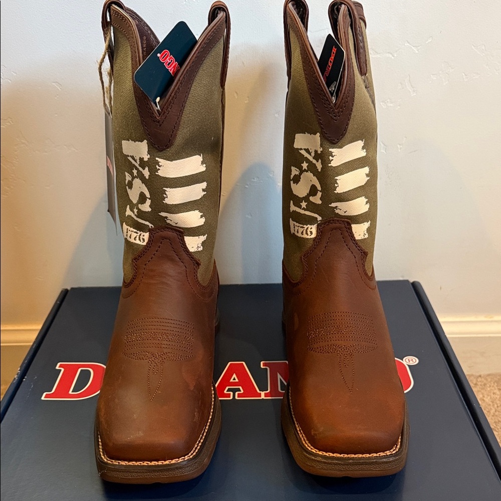 Lil' Rebel™ by Durango® Big Kids' Army Western Boot | Size 5.5 - Picture 2 of 12